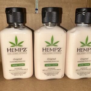 Hempz Original Herbal Body Moisturizer 2.25oz Travel Size Lot of 3 Bottles